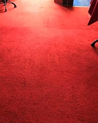 The same carpet cleaned, red all the way across